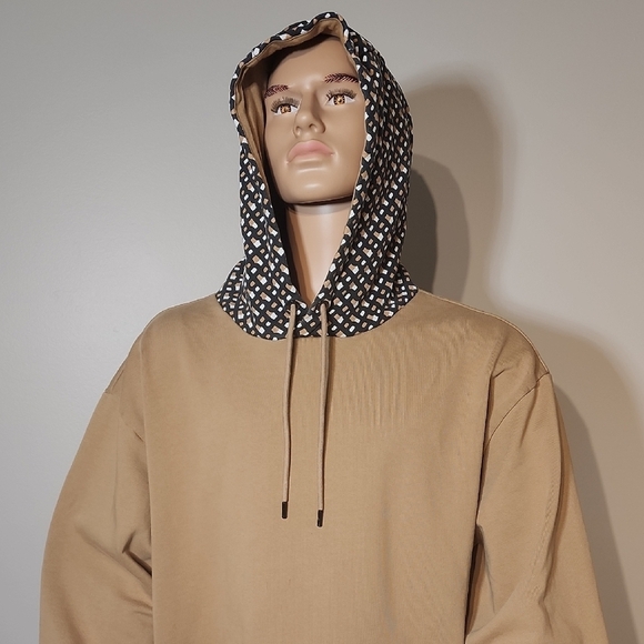 Boss Beige Sweatshirt with Patterned Hood - Picture 3 of 9